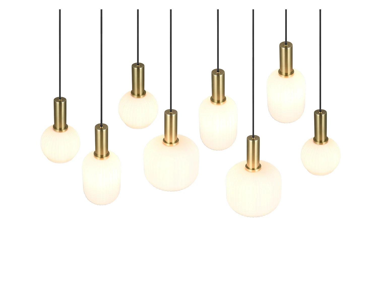Suspension huit lampes 120 cm Diva