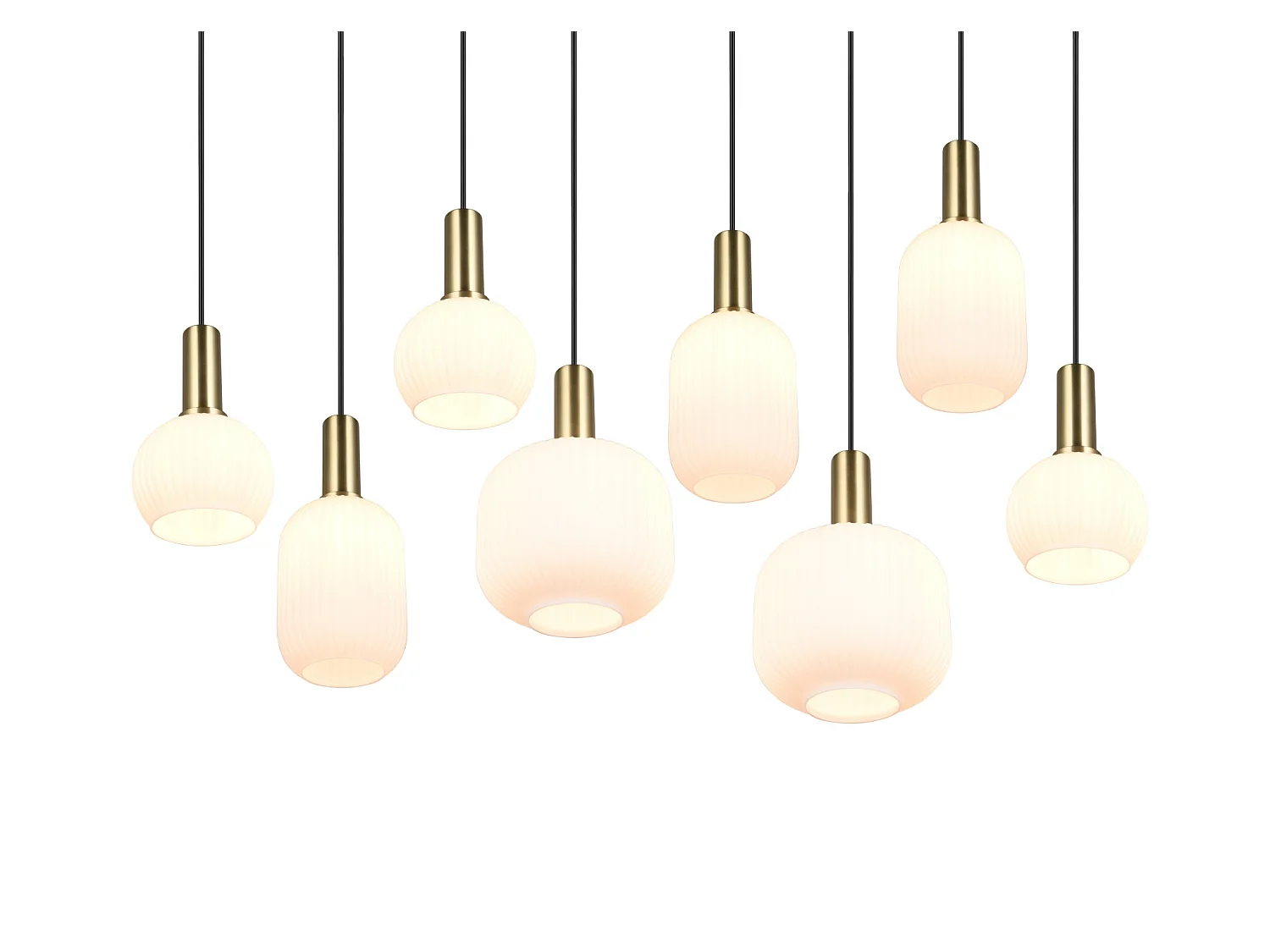 Suspension huit lampes 120 cm Diva