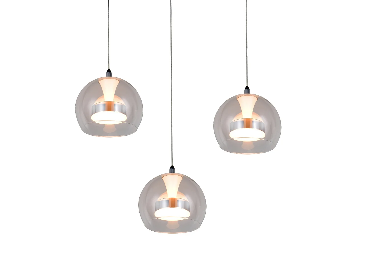 Suspension à variateur design LED Flynt 3 lampes