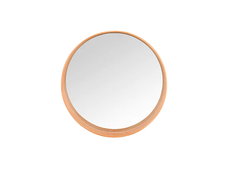 Miroir rond avec cadre bois Linde