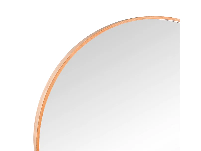 Miroir rond avec cadre bois Linde
