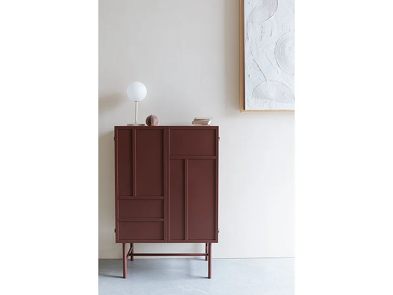 Meuble de rangement métal rouge Davis