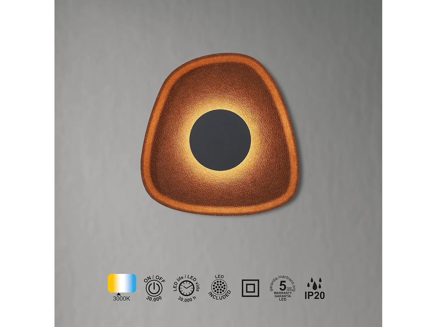 Applique murale LED ACUSTIC 5W brun