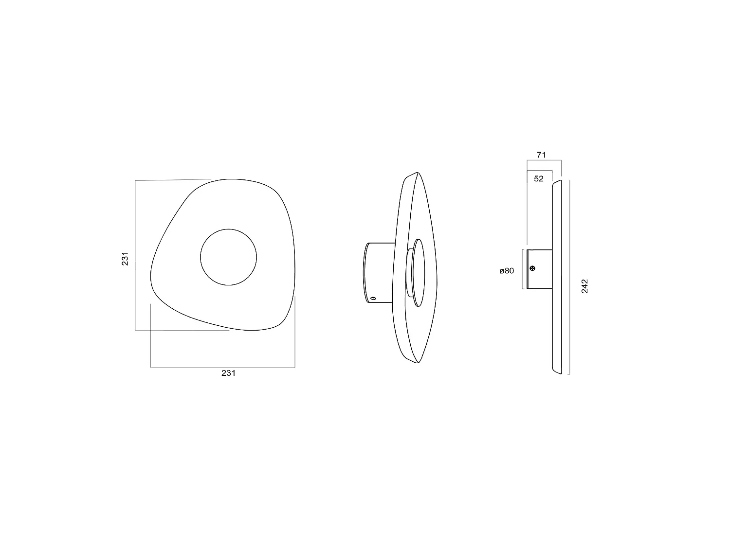 Applique murale LED ACUSTIC 5W brun
