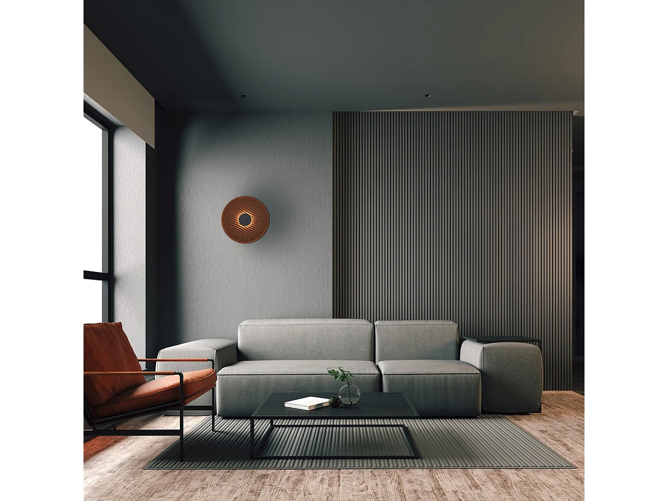 Applique murale ronde 45 cm led Acustic