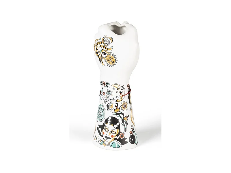Vase design main levée tatouée - Matters