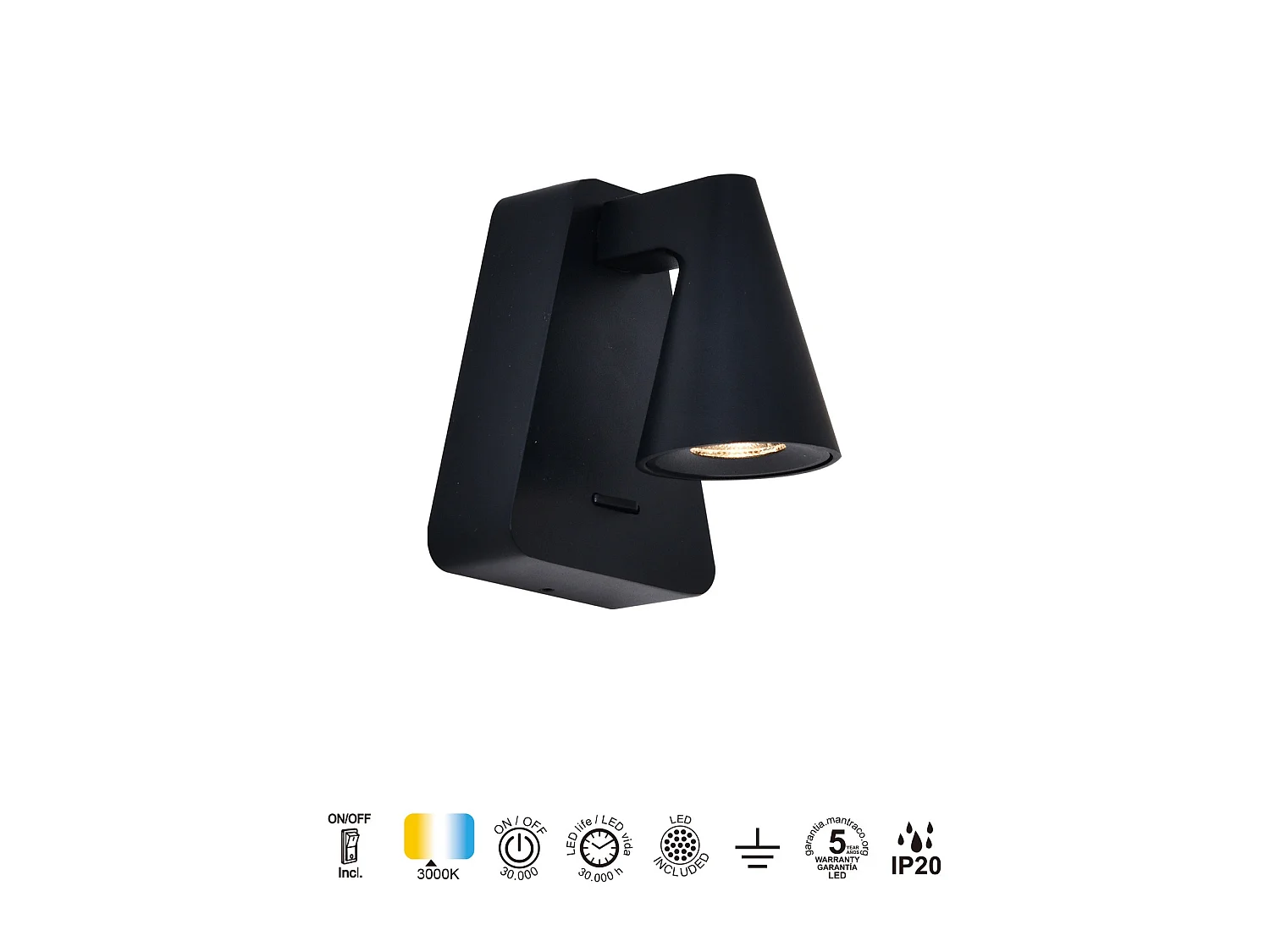 Applique LED AFRICA noire