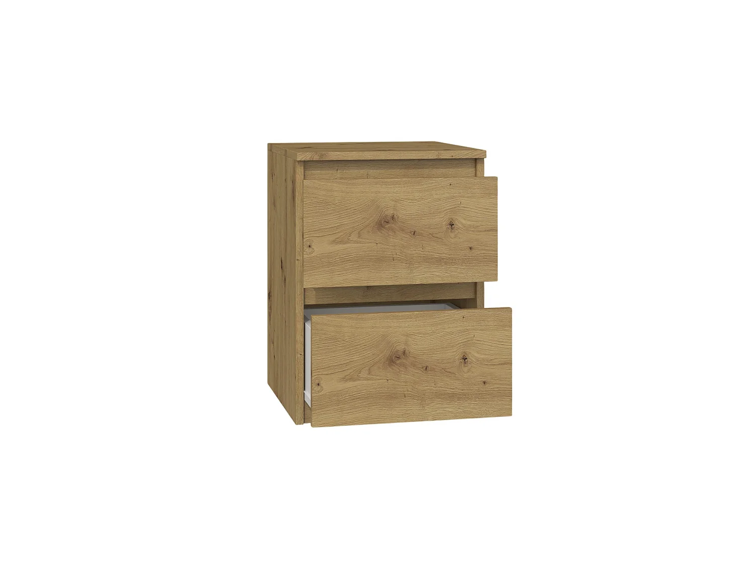 Comodino con 2 cassetti 30x40 cm rovere COT7