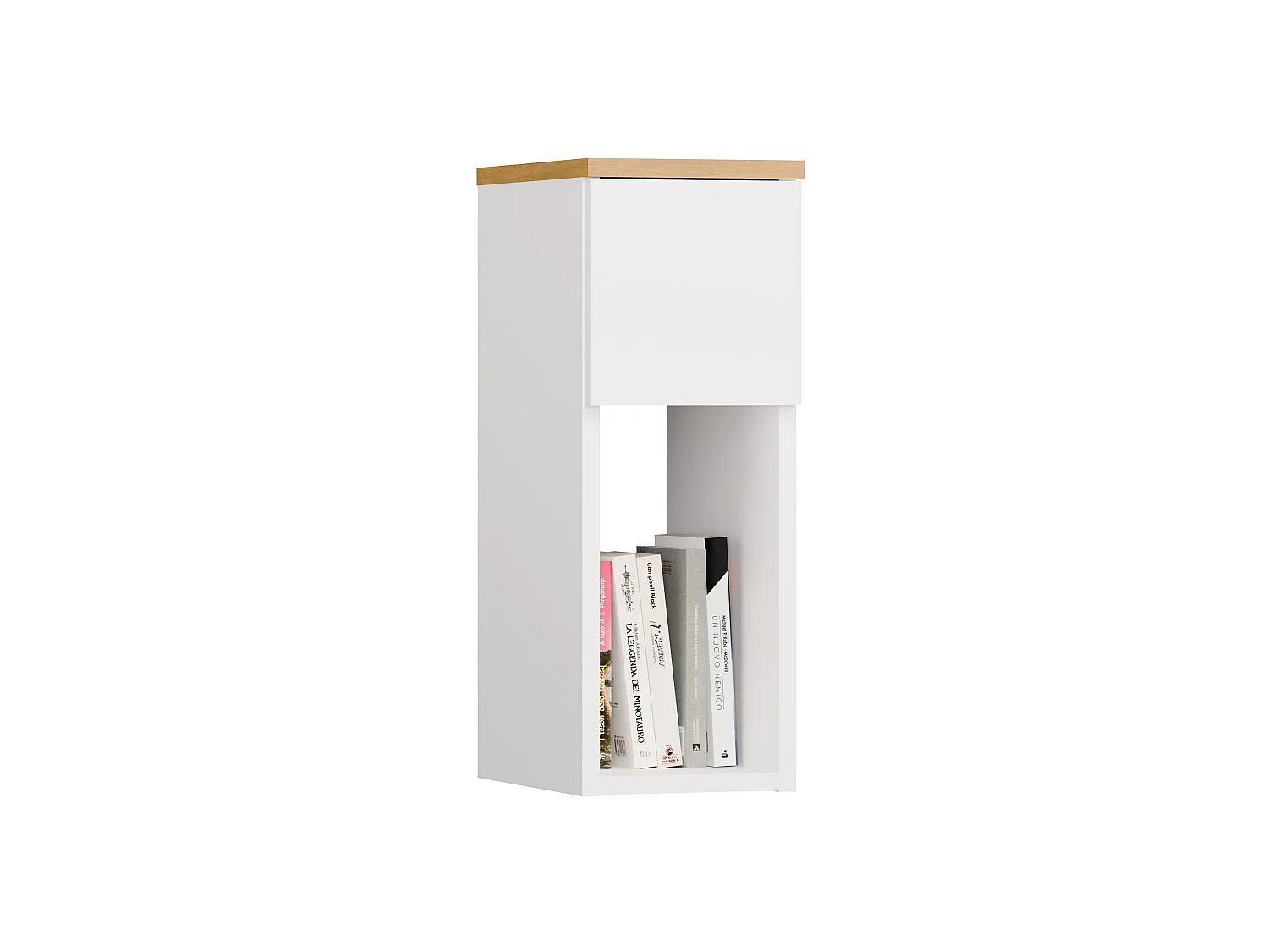 Comodino stretto 20x55 cm rovere/bianco COT3