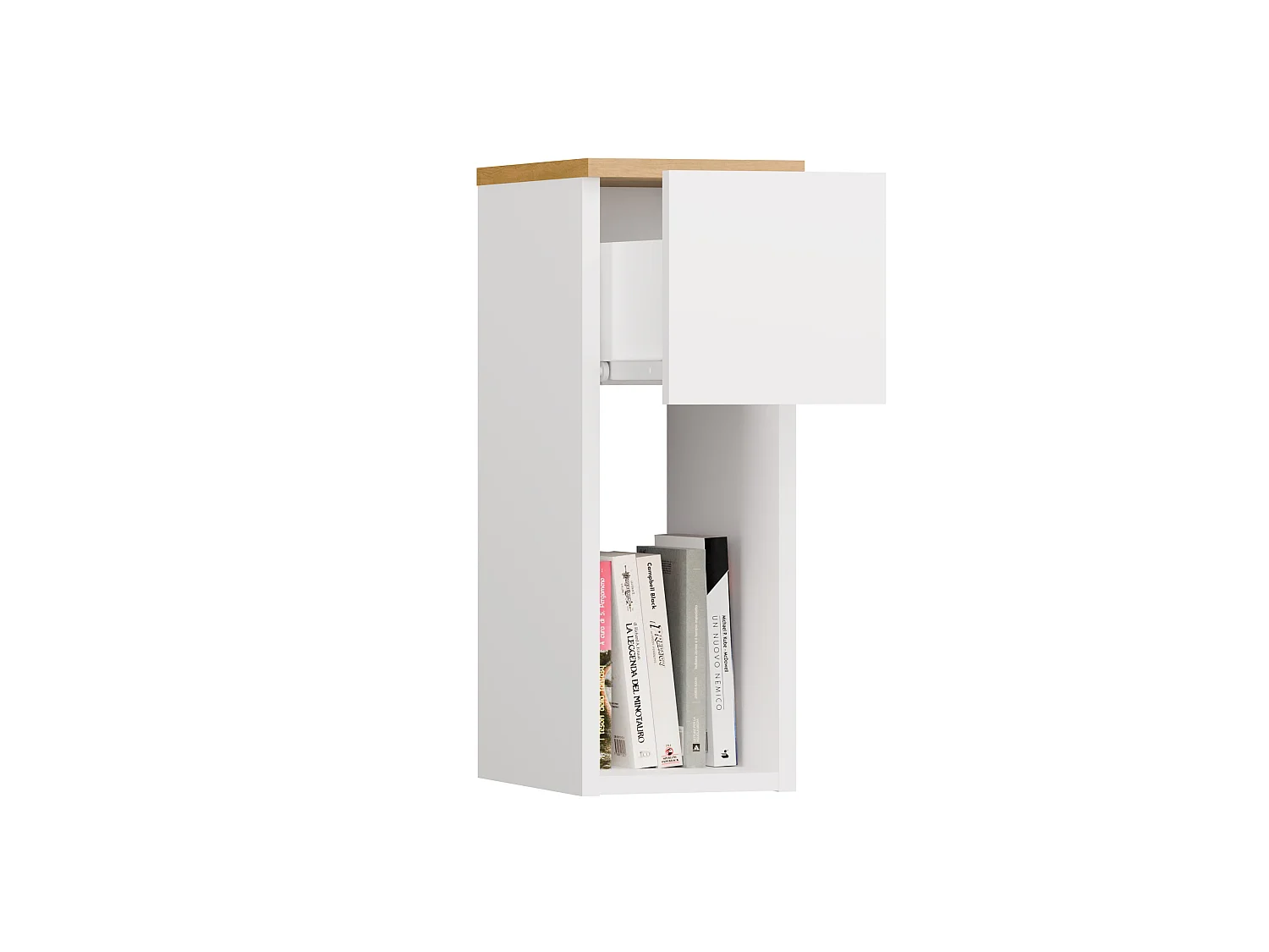 Comodino stretto 20x55 cm rovere/bianco COT3
