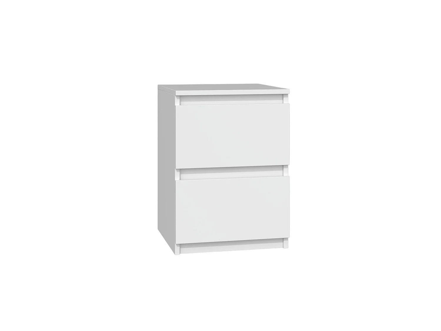 Comodino con 2 cassetti 30x40 cm bianco COT7