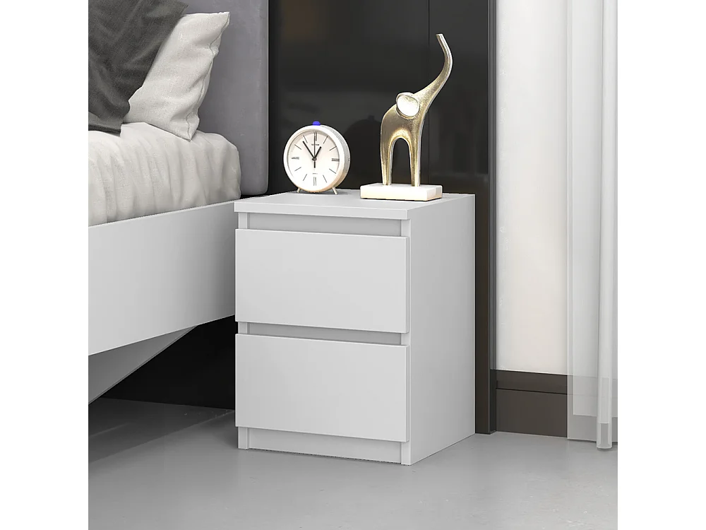 Comodino con 2 cassetti 30x40 cm bianco COT7