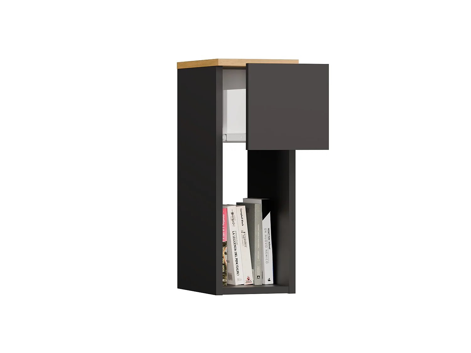 Comodino stretto 20x55 cm rovere/antracite COT3