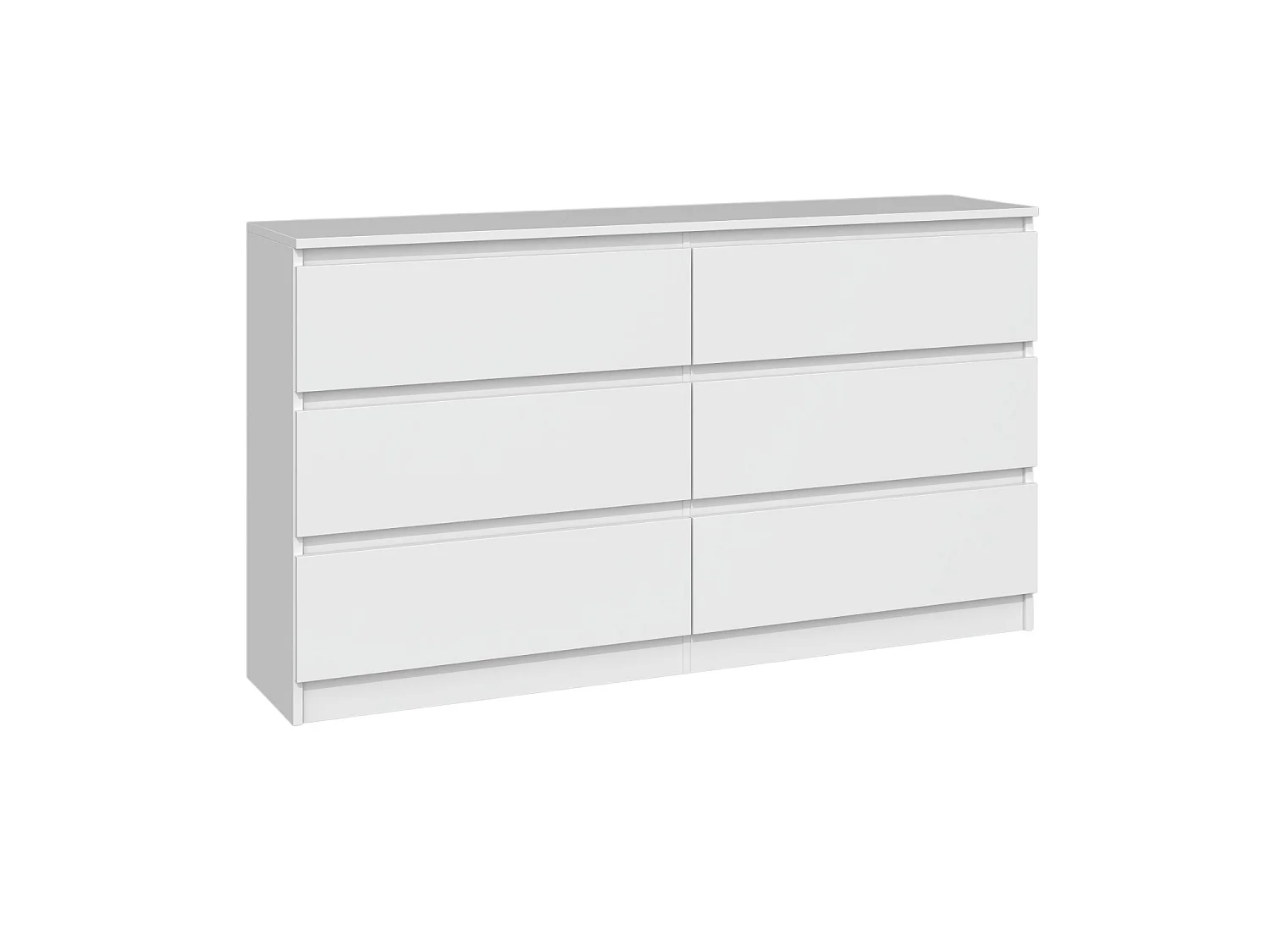 Cassettiera moderna con 6 cassetti 138x40x75 cm bianca CMMT11