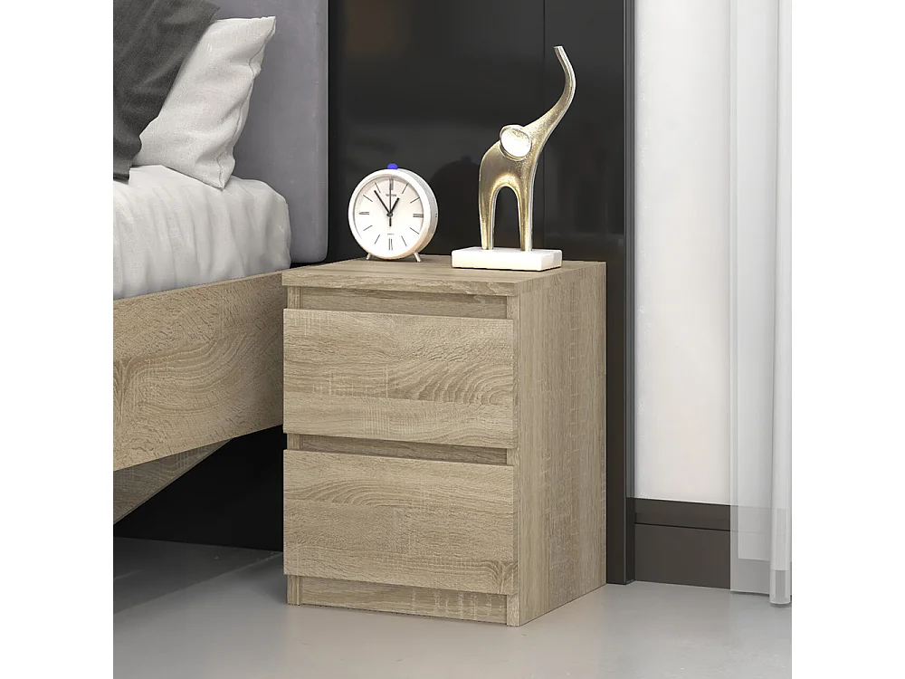 Comodino con 2 cassetti 30x40 cm rovere chiaro COT7