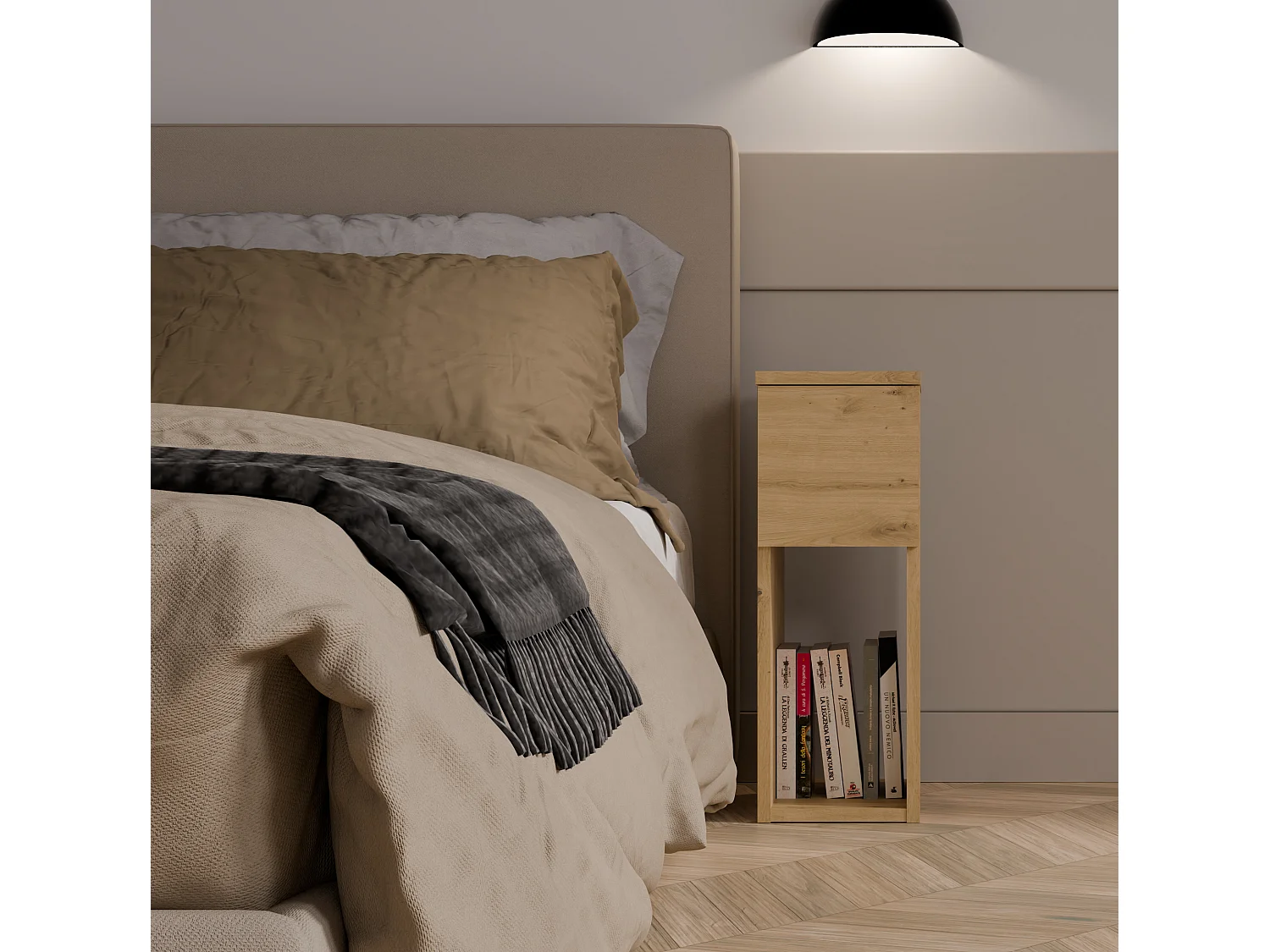 Comodino stretto 20x55 cm rovere COT3