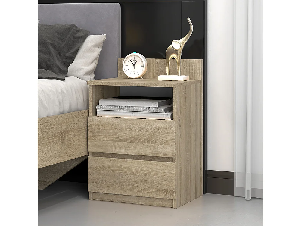 Comodino 40x59 cm con cassetti rovere chiaro COT6