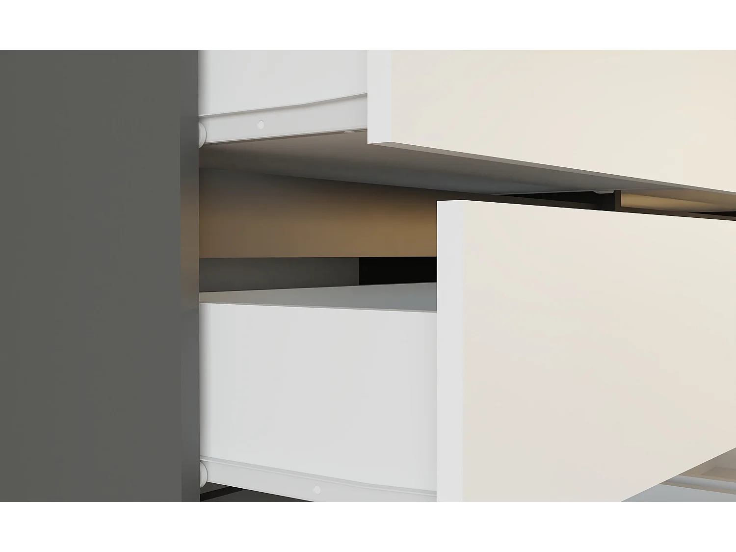 Cassettiera per camera da letto con 6 cassetti 120x30x75 cm antracite e bianco CMMT10