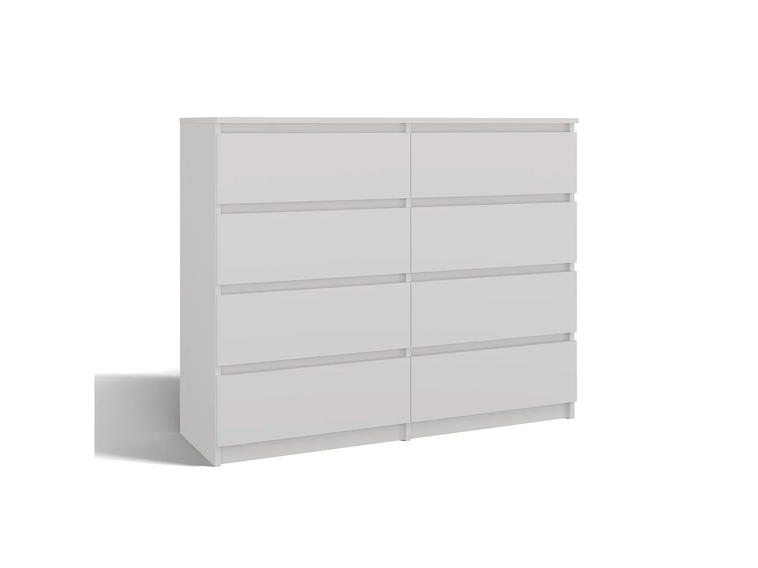 Cassettiera moderna con 8 cassetti 120x40x97 cm bianca CMMT12
