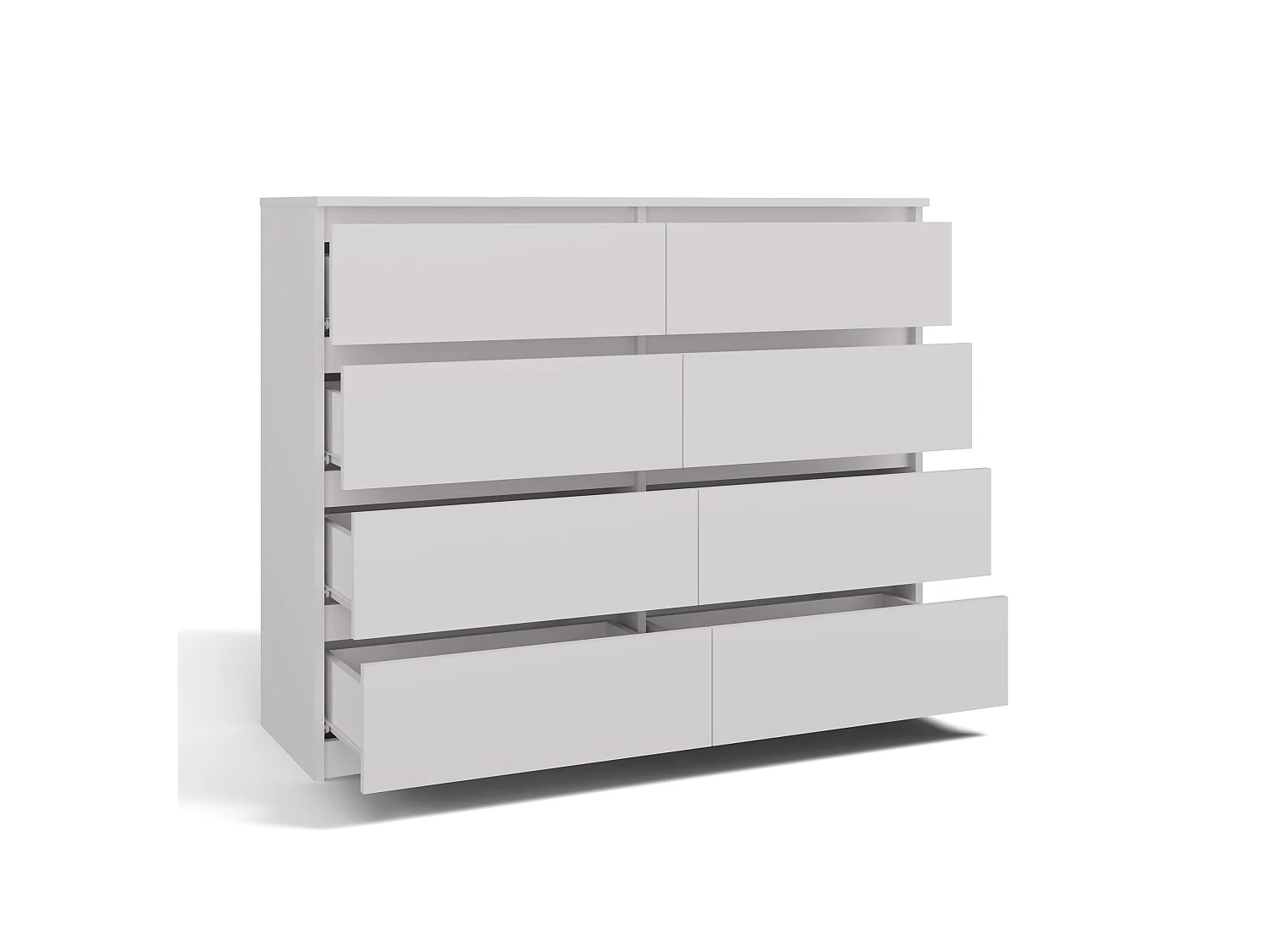 Cassettiera moderna con 8 cassetti 120x40x97 cm bianca CMMT12