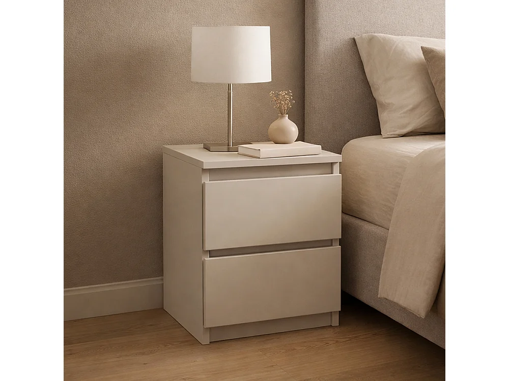 Comodino con 2 cassetti 30x40 cm beige COT7