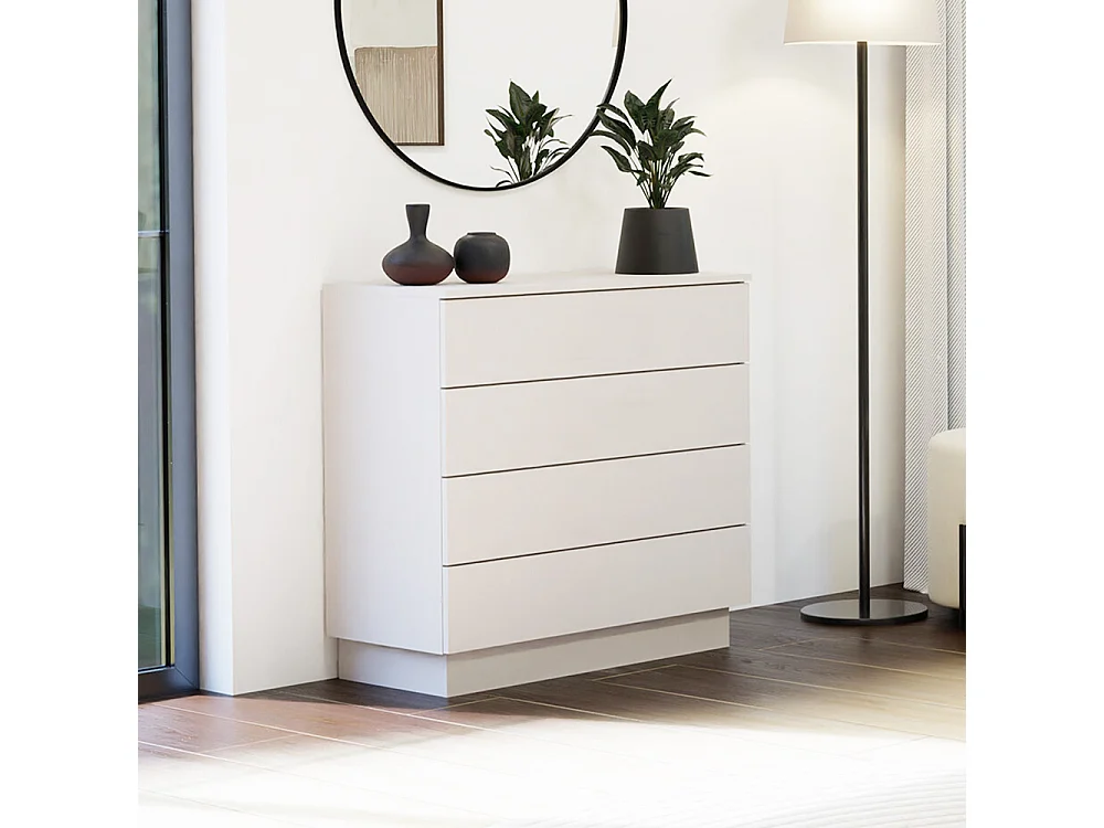 Cassettiera moderna 4 cassetti 85x40x84 cm beige cashmere CMMT1