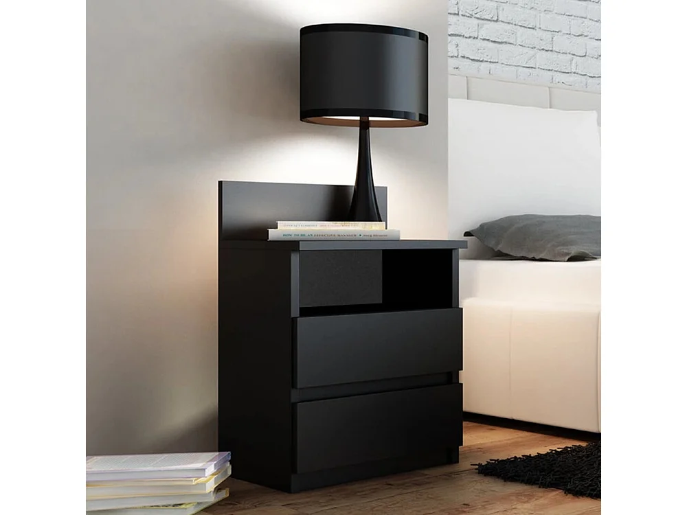 Comodino 40x59 cm con cassetti nero COT6