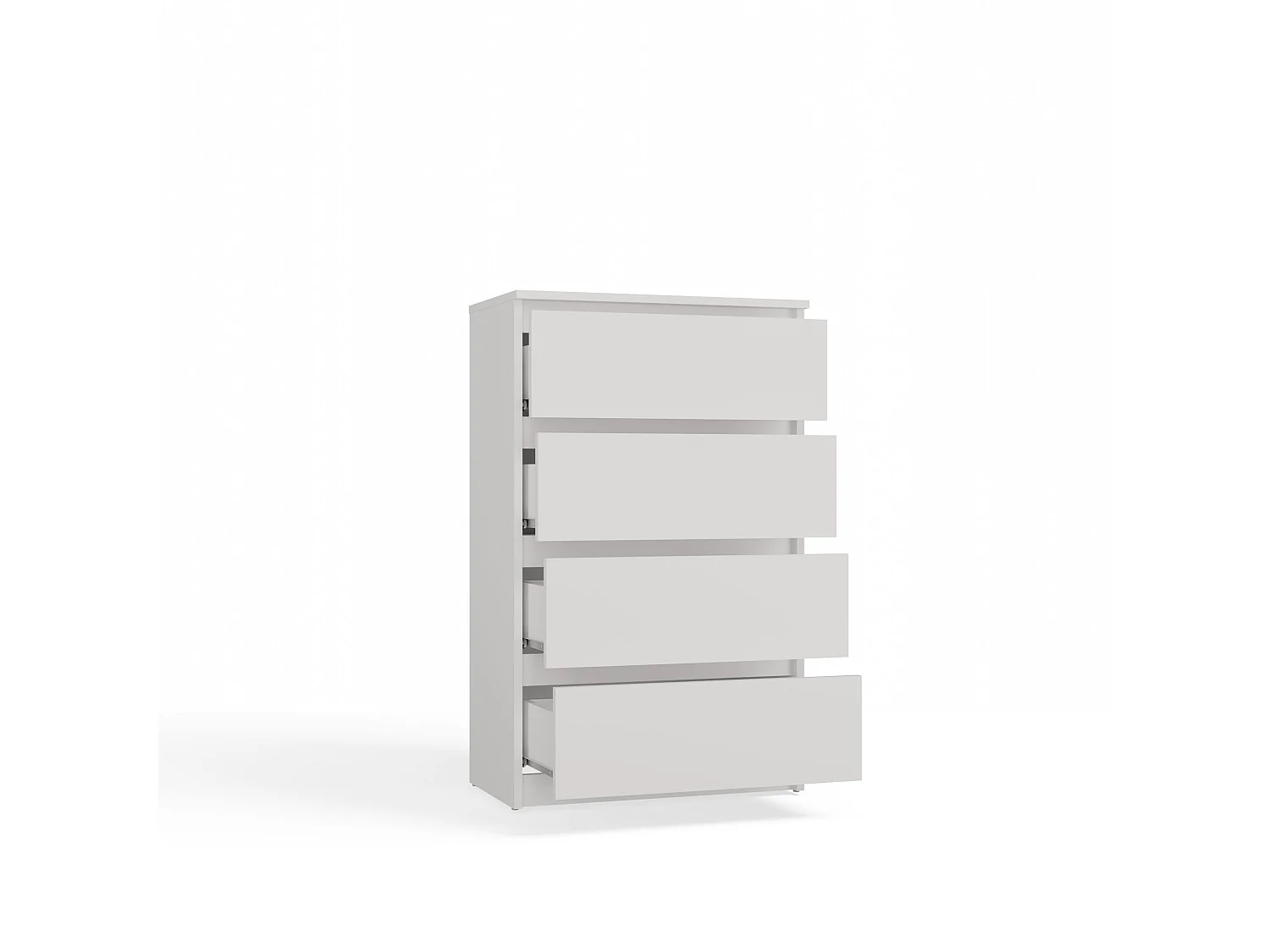 Cassettiera moderna con 4 cassetti 60x34x97cm bianca CMMT7