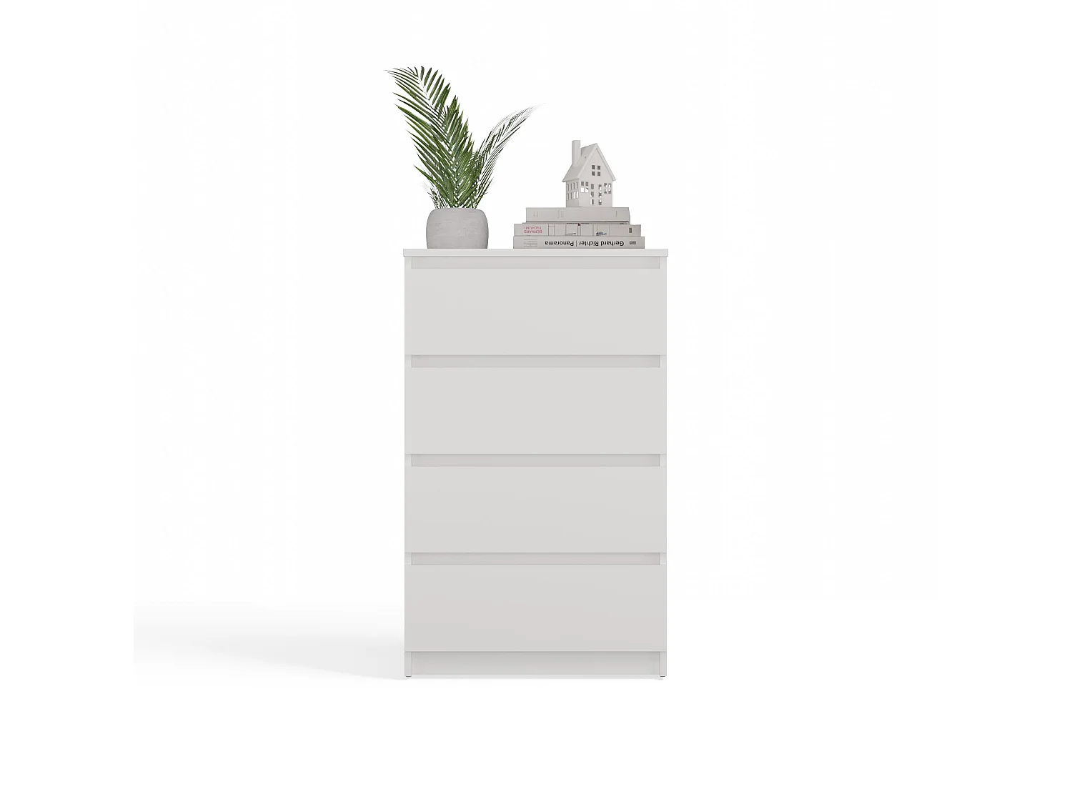 Cassettiera moderna con 4 cassetti 60x34x97cm bianca CMMT7