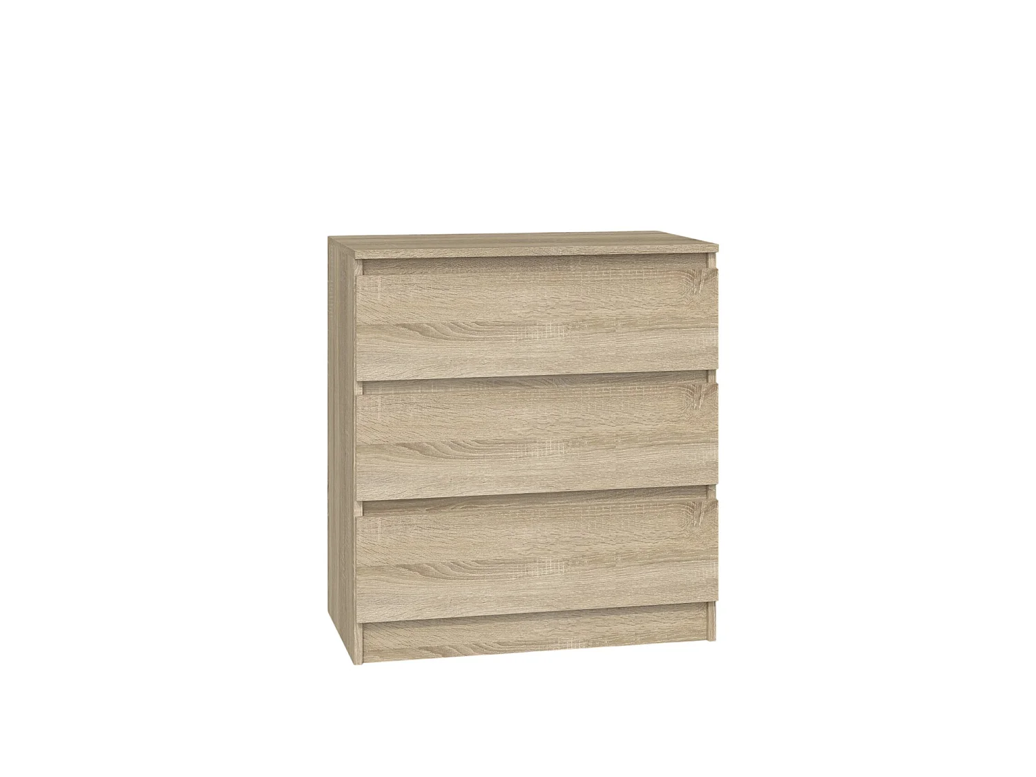 Cassettiera moderna con 3 cassetti 70x40x75 cm rovere chiaro CMMT6
