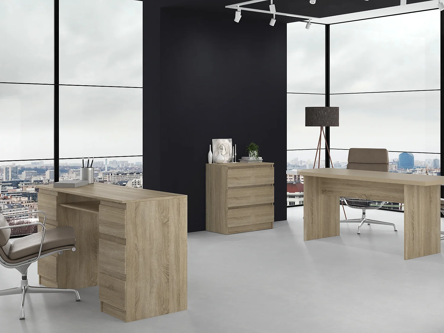Cassettiera moderna con 3 cassetti 70x40x75 cm rovere chiaro CMMT6