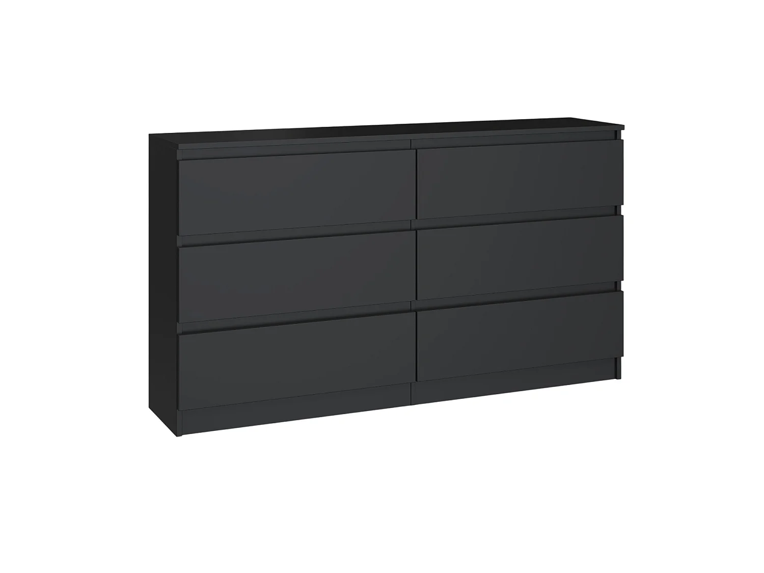 Cassettiera moderna con 6 cassetti 138x40x75 cm nero CMMT11
