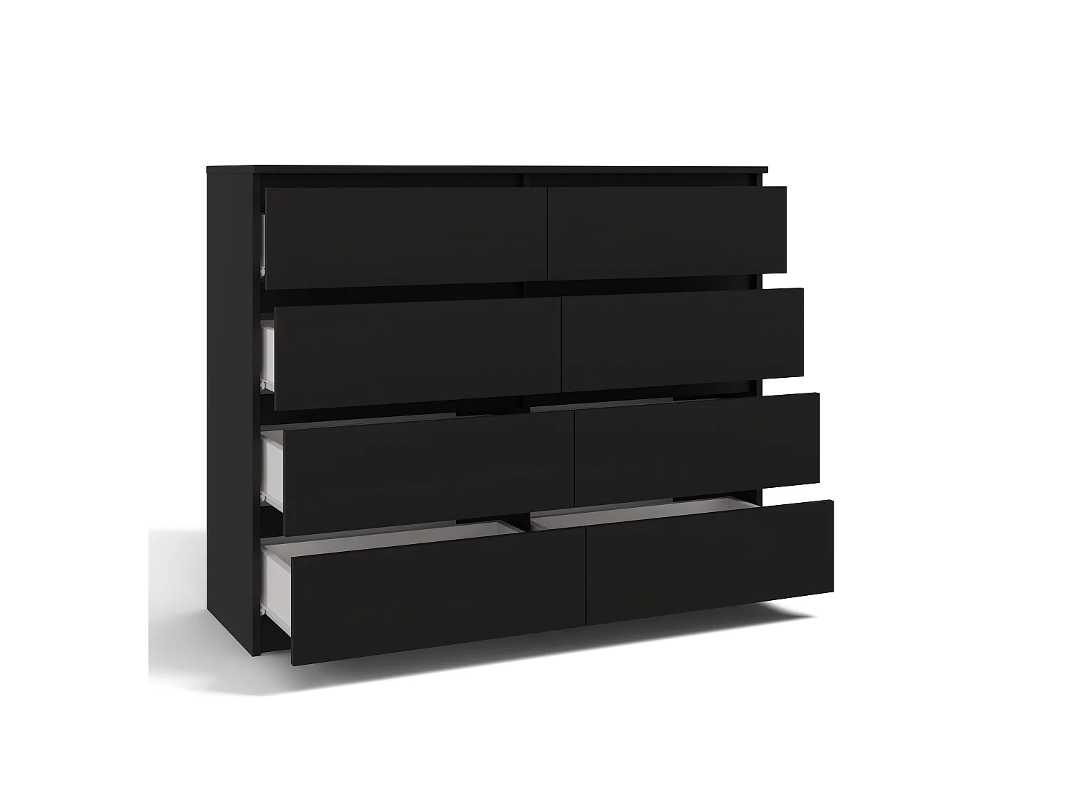 Cassettiera moderna con 8 cassetti 120x40x97 cm nero CMMT12