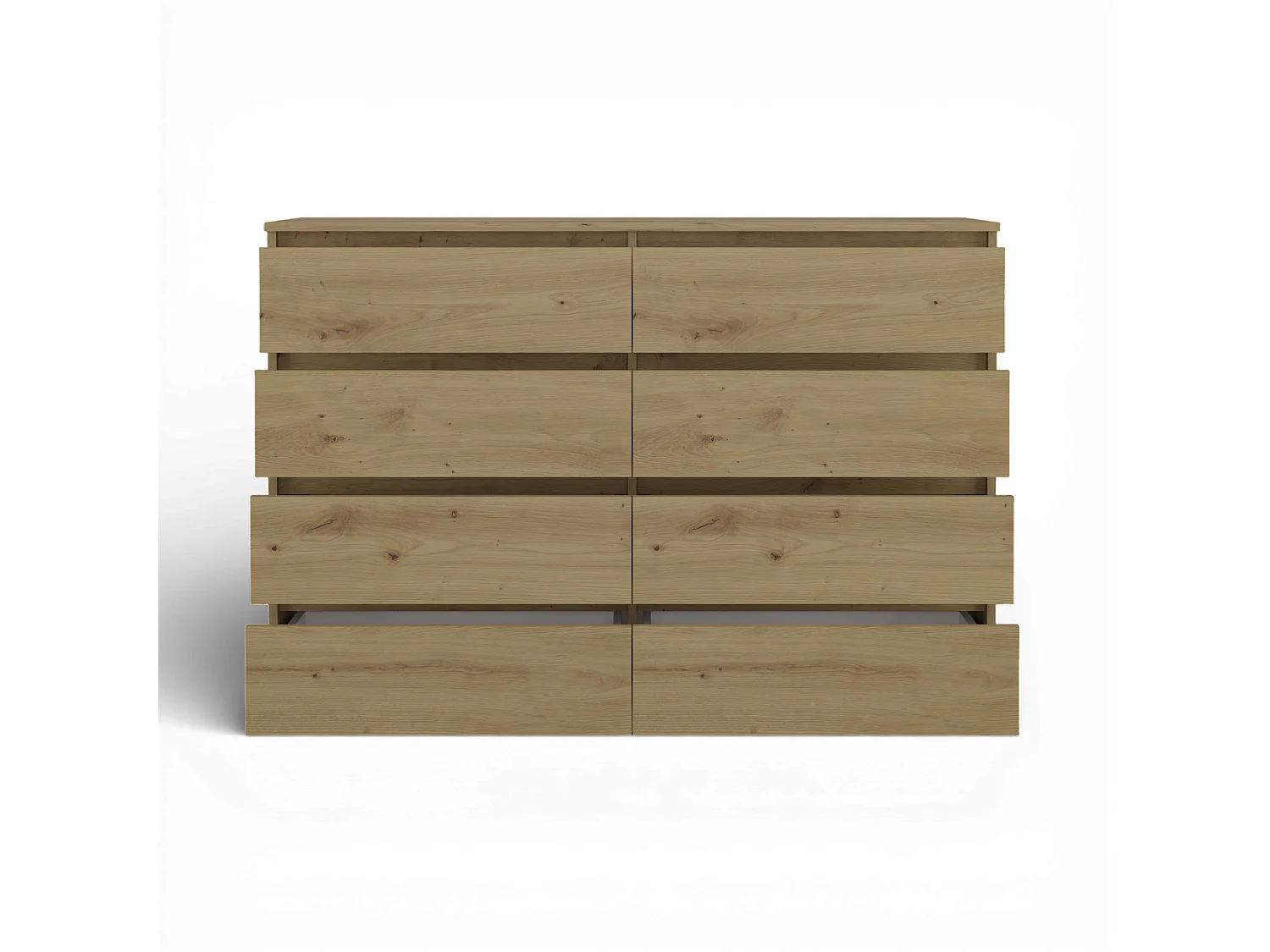 Cassettiera moderna con 8 cassetti 138x40x97 cm rovere CMMT13