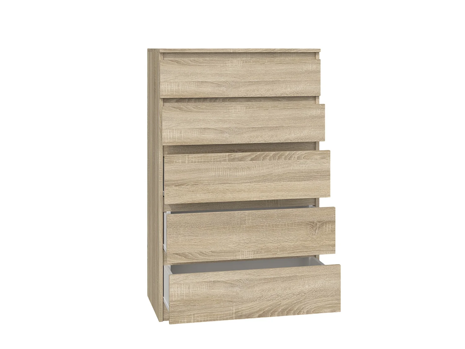 Cassettiera moderna con 5 cassetti 70x40x109 cm rovere chiaro CMMT9
