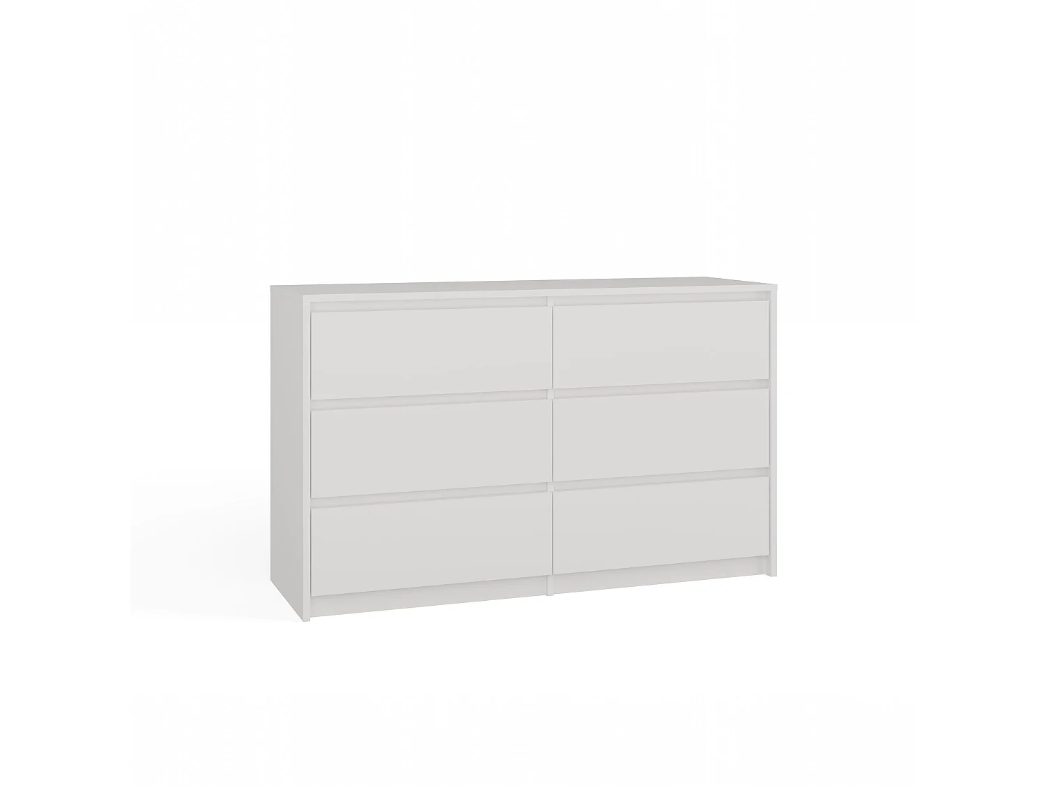 Cassettiera moderna con 6 cassetti 120x40x73 cm bianca CMMT4