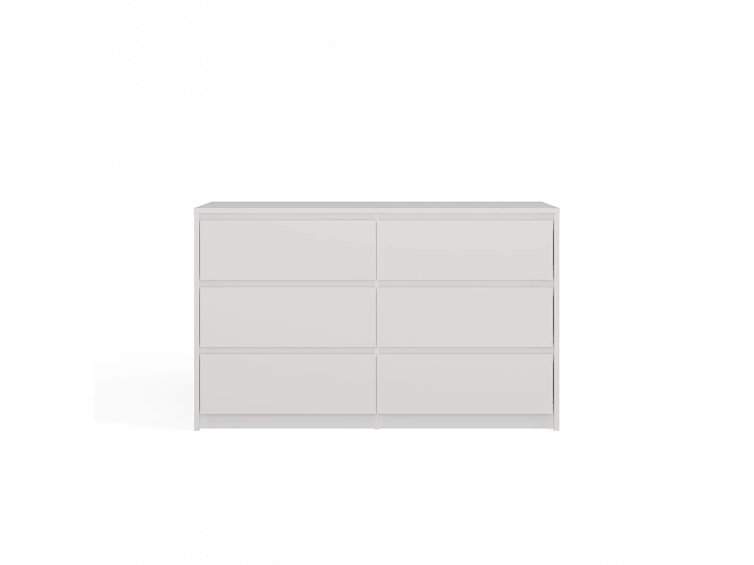 Cassettiera moderna con 6 cassetti 120x40x73 cm bianca CMMT4