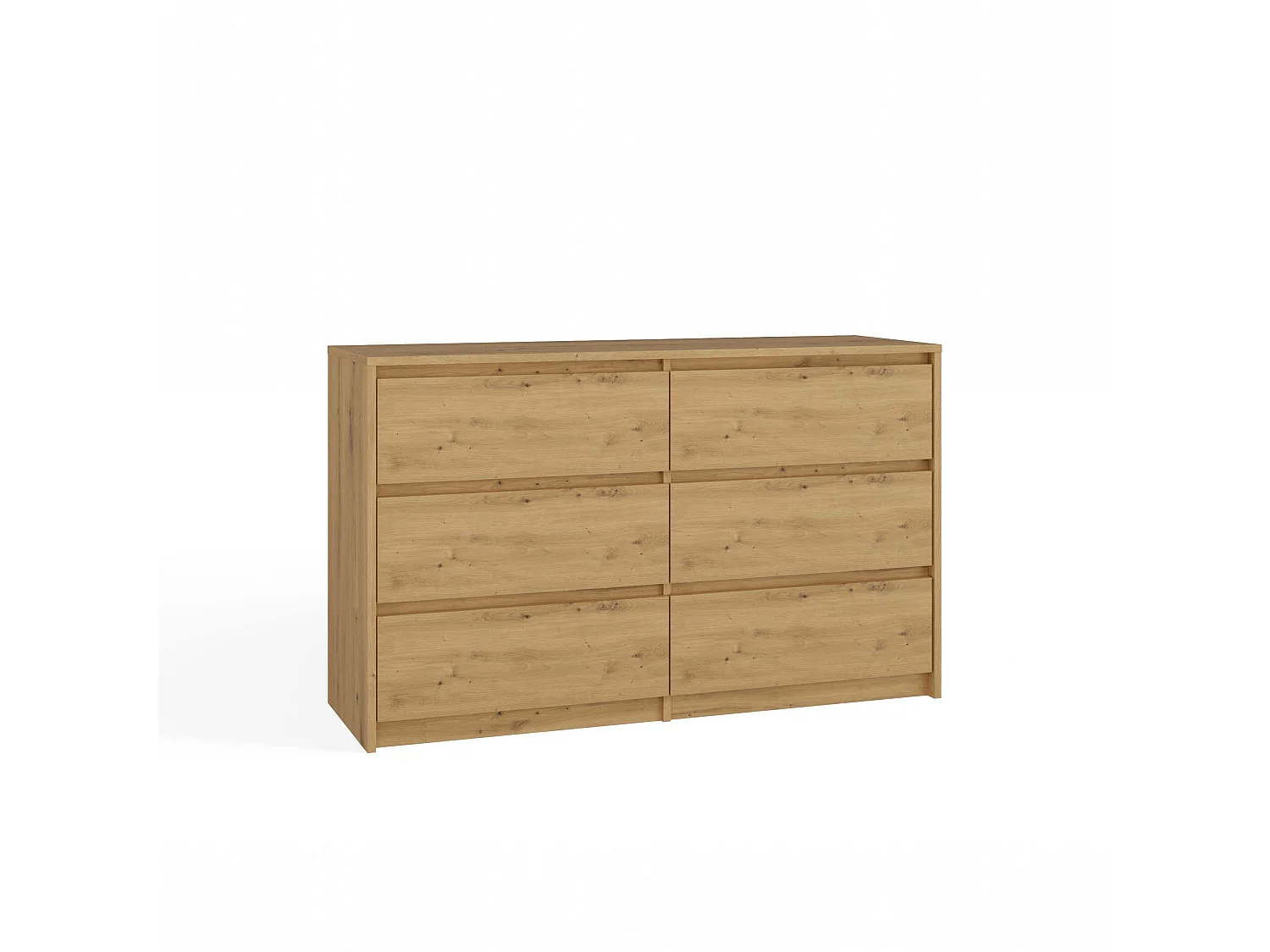 Cassettiera moderna con 6 cassetti 120x40x73 cm rovere CMMT4