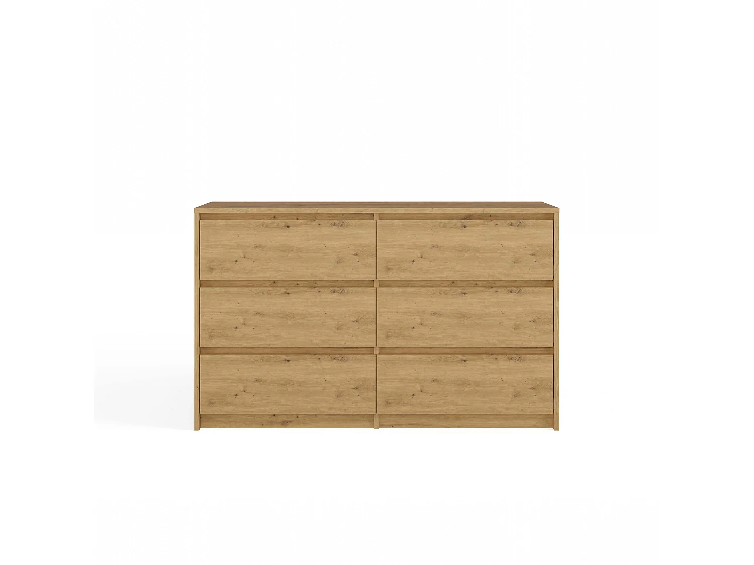 Cassettiera moderna con 6 cassetti 120x40x73 cm rovere CMMT4