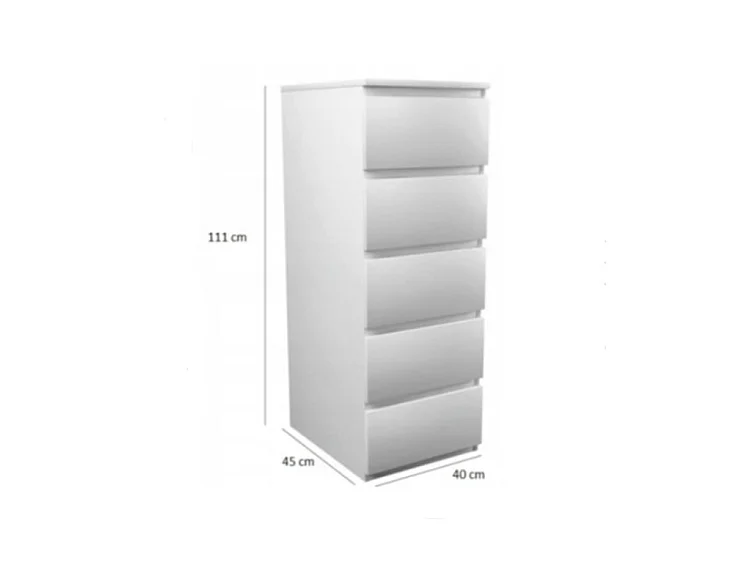 Cassettiera con 5 cassetti 40x45x111 cm rovere/antracite CMMT14