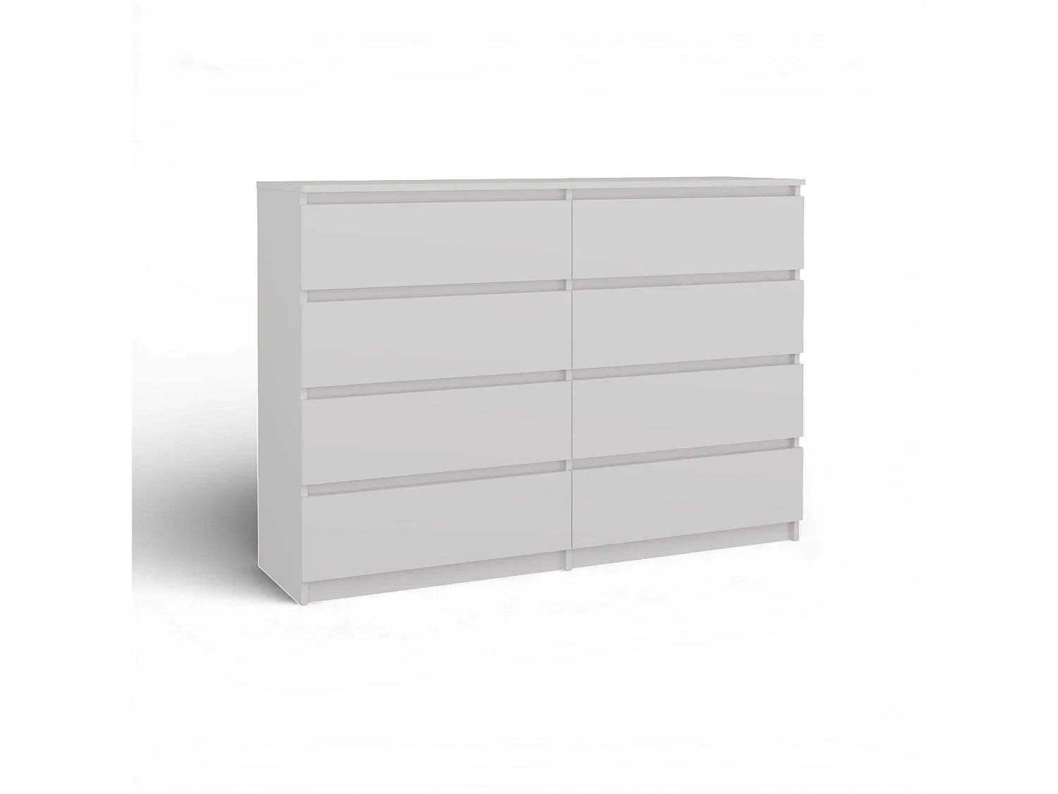 Cassettiera moderna con 8 cassetti 138x40x97 cm bianca CMMT13