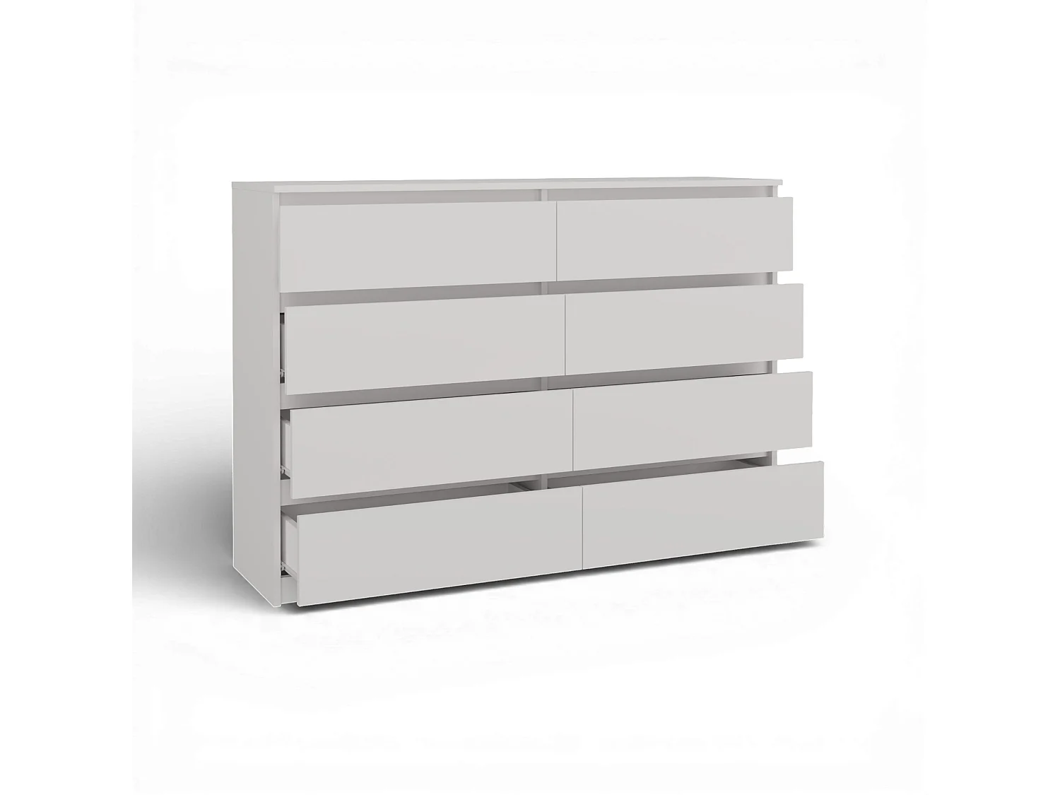 Cassettiera moderna con 8 cassetti 138x40x97 cm bianca CMMT13