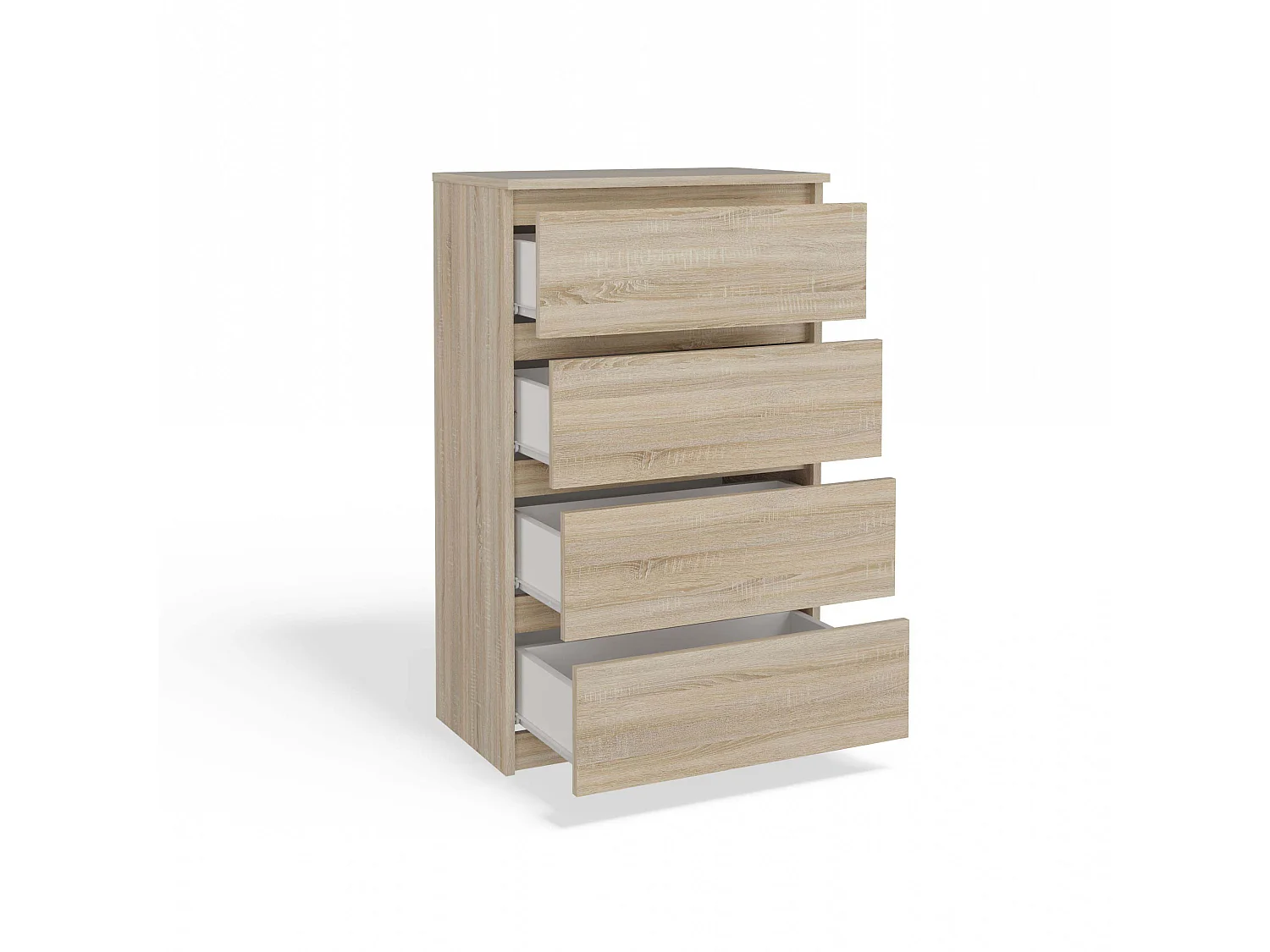 Cassettiera moderna con 4 cassetti 70x40x97cm rovere chiaro CMMT8