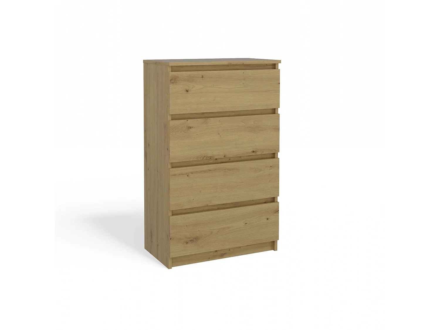 Cassettiera moderna con 4 cassetti 70x40x97cm rovere CMMT8