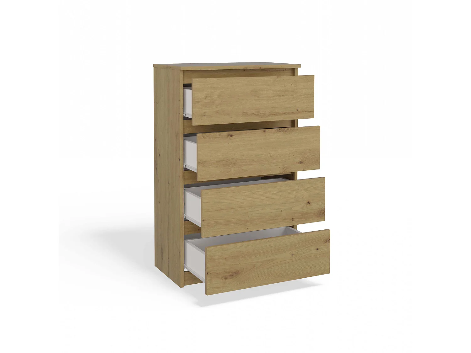 Cassettiera moderna con 4 cassetti 70x40x97cm rovere CMMT8