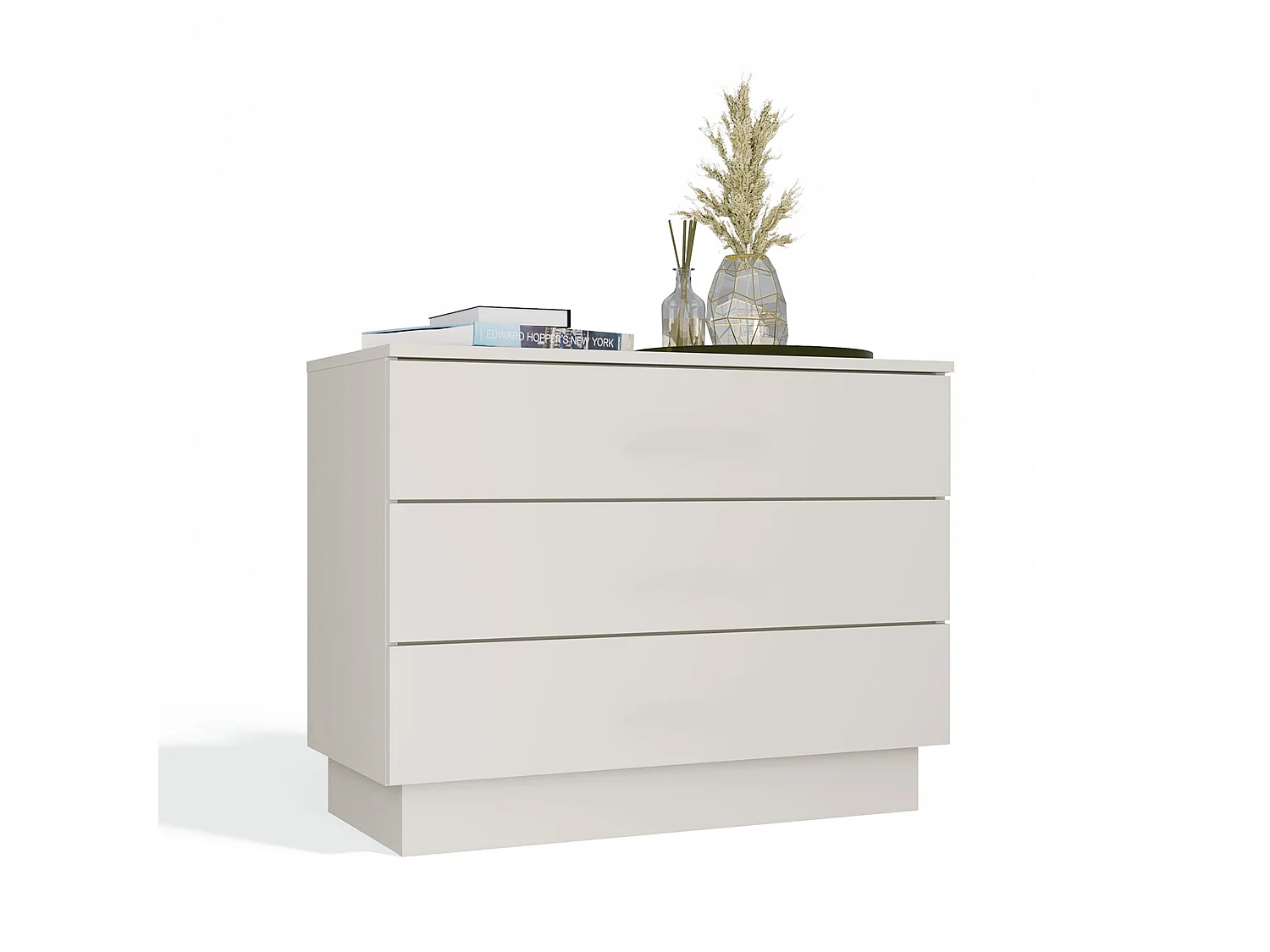 Cassettiera moderna con 3 cassetti 85x40x66 cm beige cashmere CMMT3