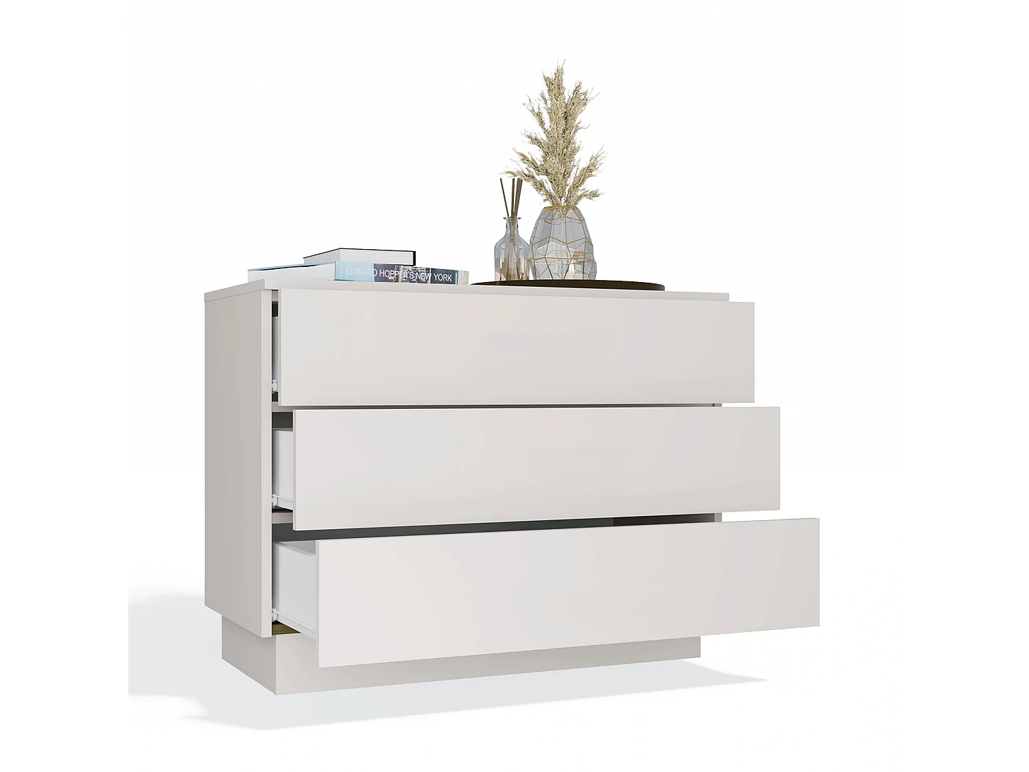 Cassettiera moderna con 3 cassetti 85x40x66 cm beige cashmere CMMT3