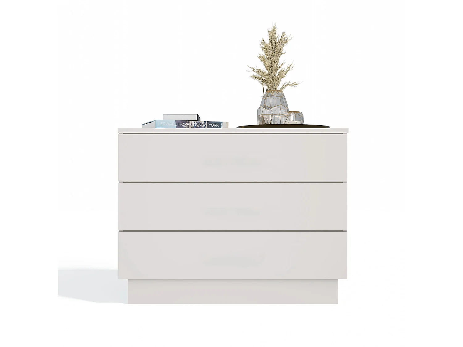 Cassettiera moderna con 3 cassetti 85x40x66 cm beige cashmere CMMT3