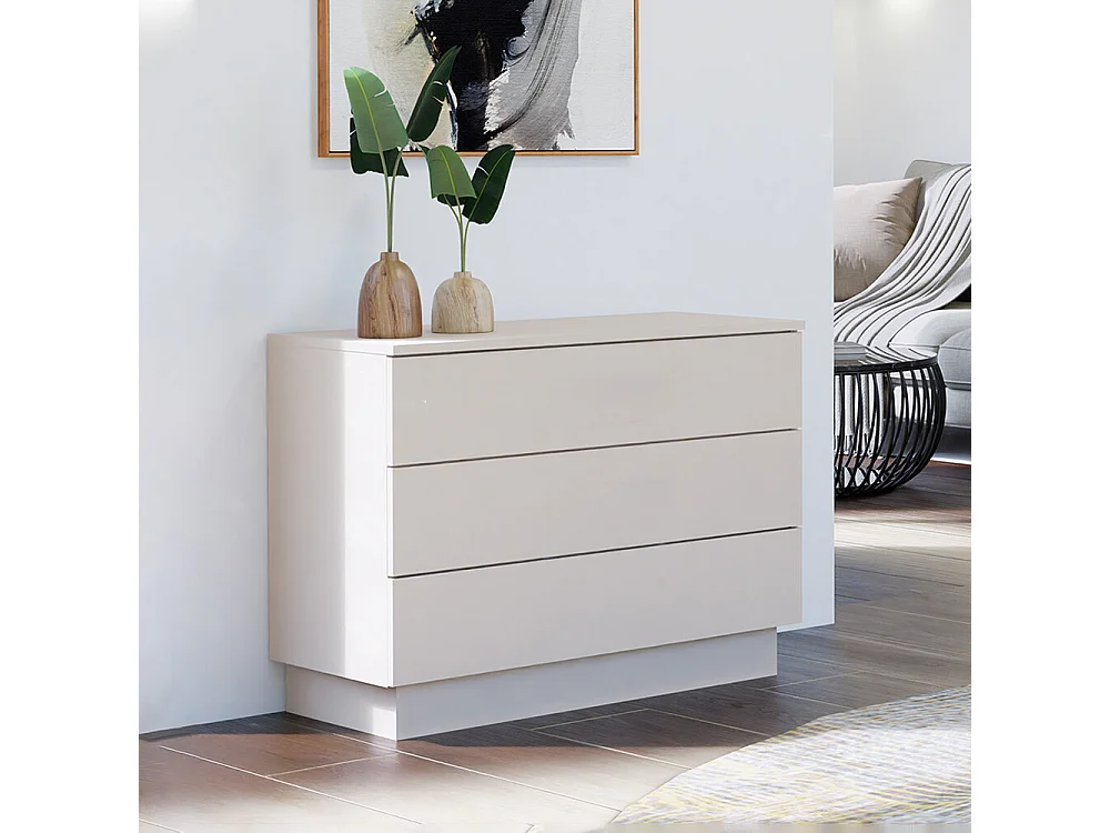 Cassettiera moderna con 3 cassetti 85x40x66 cm beige cashmere CMMT3
