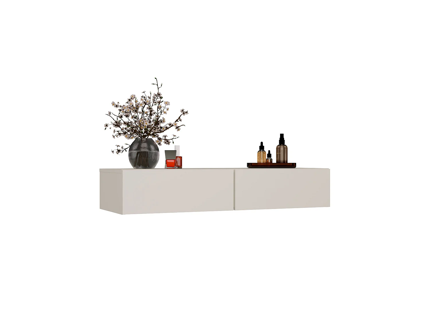 Toeletta da trucco sospesa minimal 110x20 cm beige TOT4